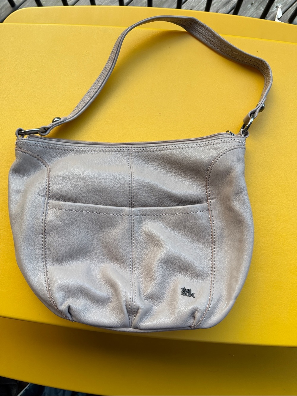 The Sak Soft Leather Shoulder Bag in Light Taupe
